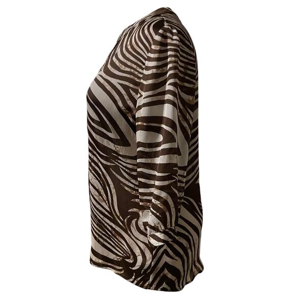 Chico's  Brown‎ and White Animal Print Size 2 - Picture 2 of 7